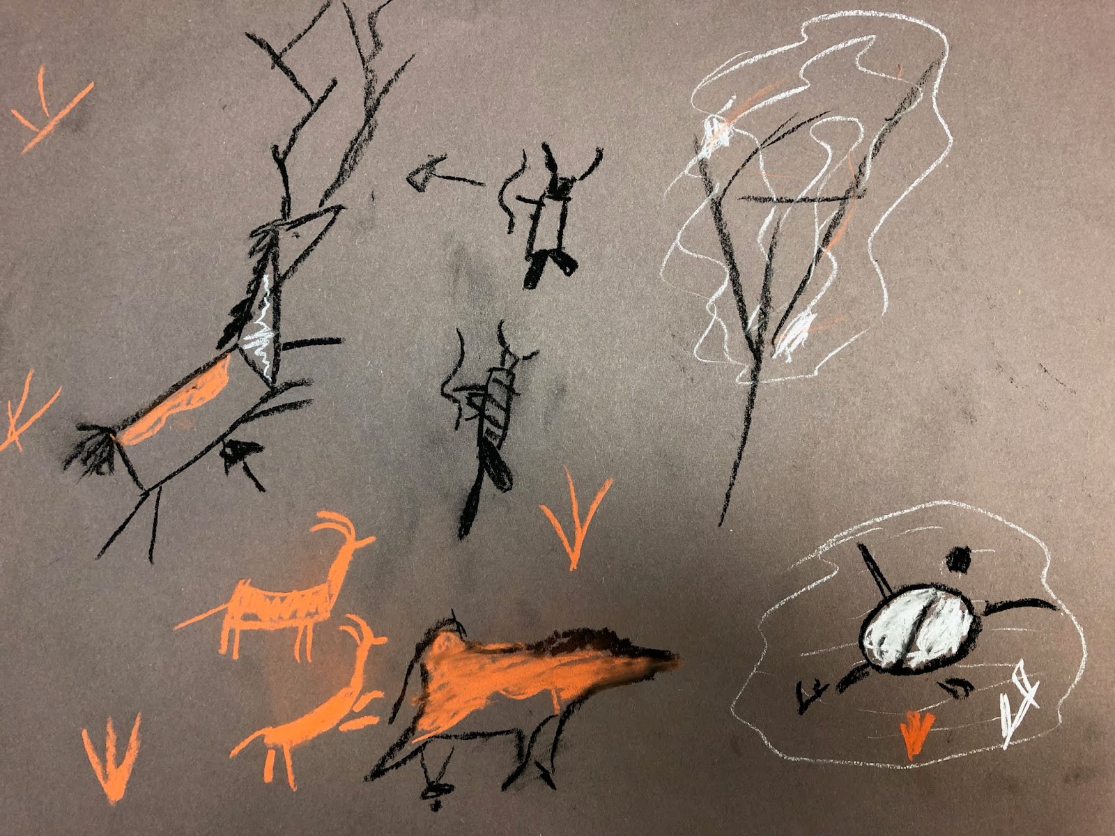 Kathy's Art Project Ideas Cave Art Lesson Using Charcoal and Chalk