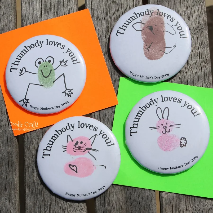 Thumbody Love You Animal Buttons! Kids Craft!