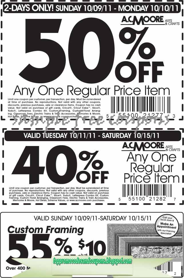 Free Promo Codes and Coupons 2023 AC Moore Coupons