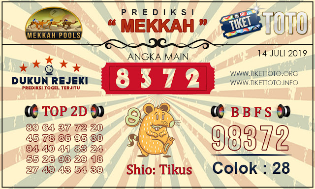 Prediksi Togel MEKKAH TIKETTOTO 14 JULI 2019