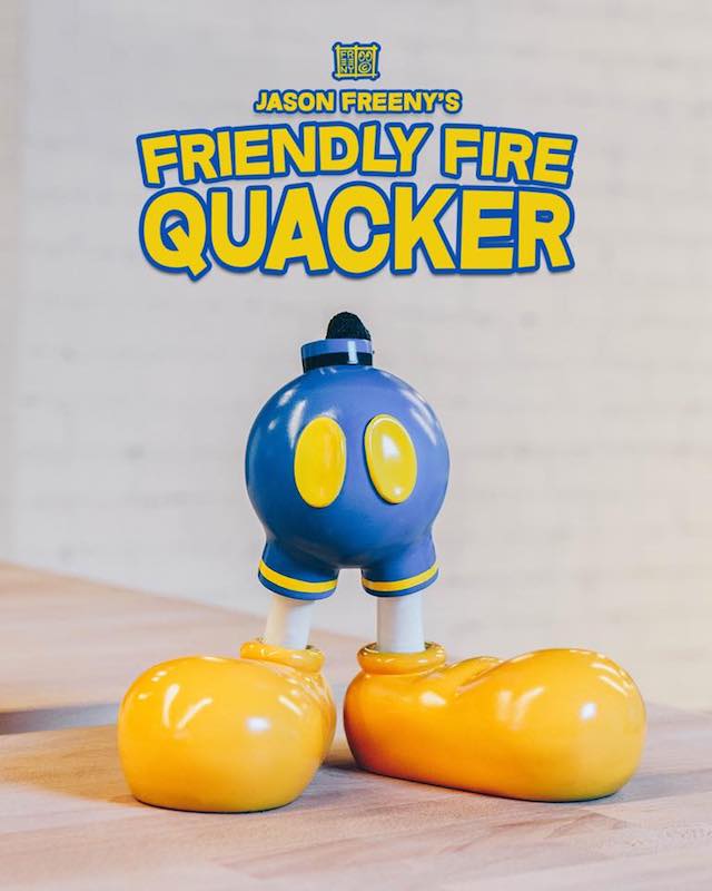 Might Jaxx X Jason Freeny 8" Blue Friendly Fire Quacker Resin Statue 