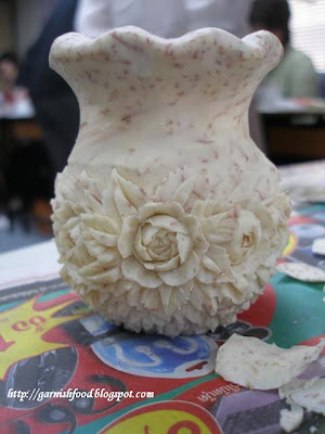 vase carved of taro