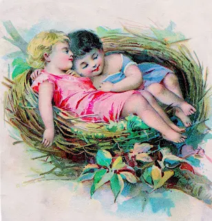 children in a nest