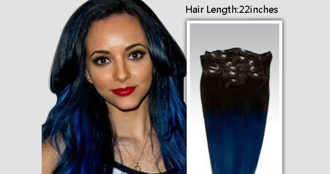 Blue Clip-In Hair Extensions - wide 5