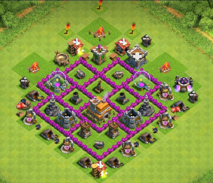 Clash of Clans best layout defence town hall level 6. Home. 