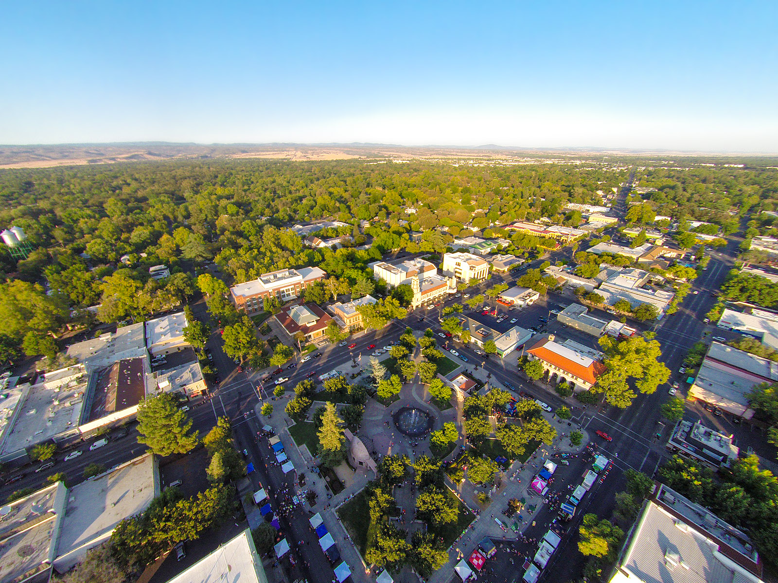Anthony Dunn Photography The Chico Thursday Night Market from the Air