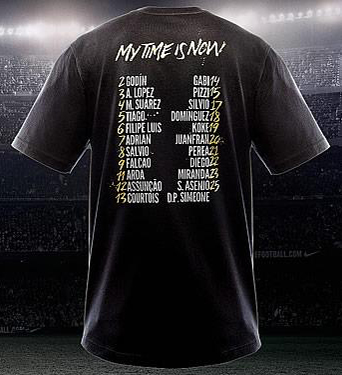 camiseta conmemorativa de la final del Atlético de Madrid Campeones de Europa League 2012 nombres de jugadores