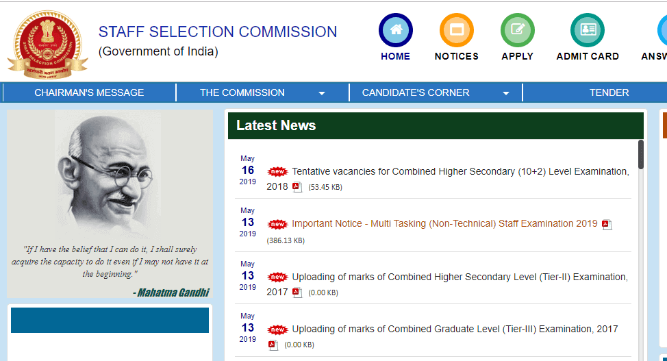 SSC CHSL 2018 vacancy Details