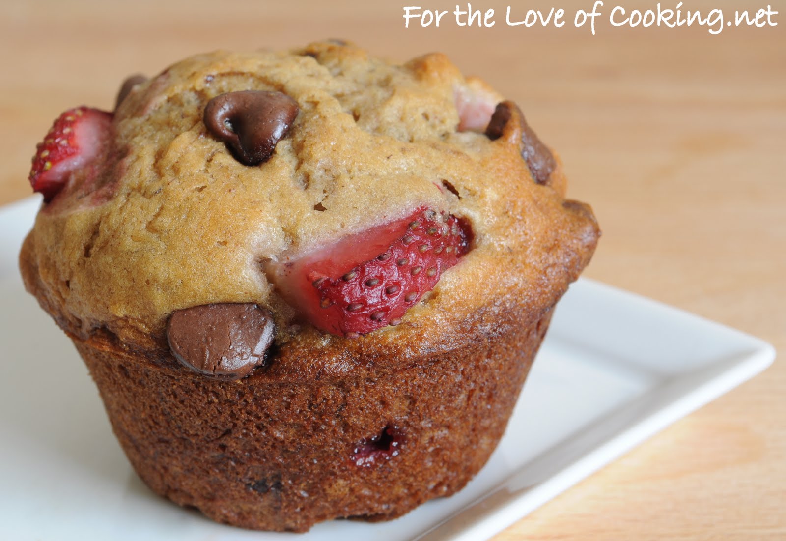 Banana, Strawberry, and Chocolate Chip Muffins For the Love of Cooking