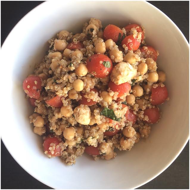 Making The Most of Naptime Quinoa Caprese Salad with Chickpeas