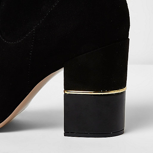 Lainey-style-black-block-heel-gold-trim-ankle-boot-river-island