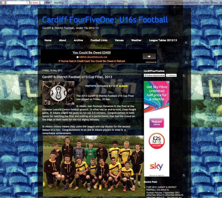 Cardiff FourFiveOne: Under 16 Football