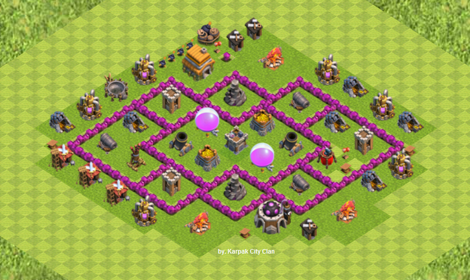 Farming Base TH 6 Clash Of Clans (COC) Formation.