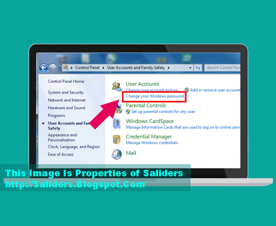 Cara Memberi password Windows 7 32 bit / 64 bit Saliders