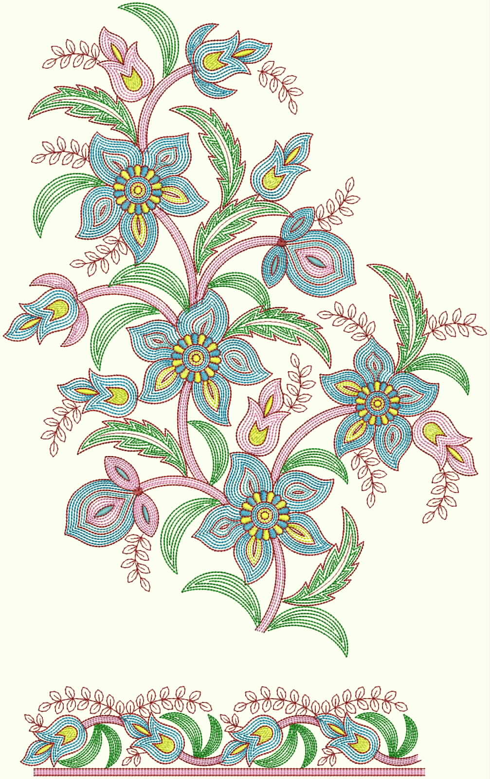 EmbDesignTube: Patch Border Embroidery Designer Sarees