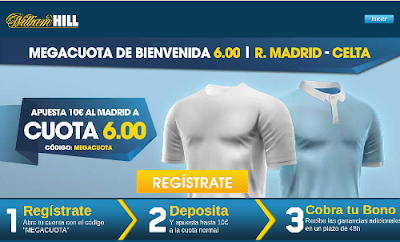 williamhill megacuota liga Real Madrid gana Celta 6 euros 5 marzo williamhill megacuota liga Real Madrid gana Celta 6 euros 5 marzo