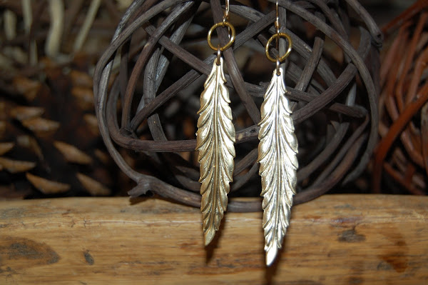 Gold Feather Earrings