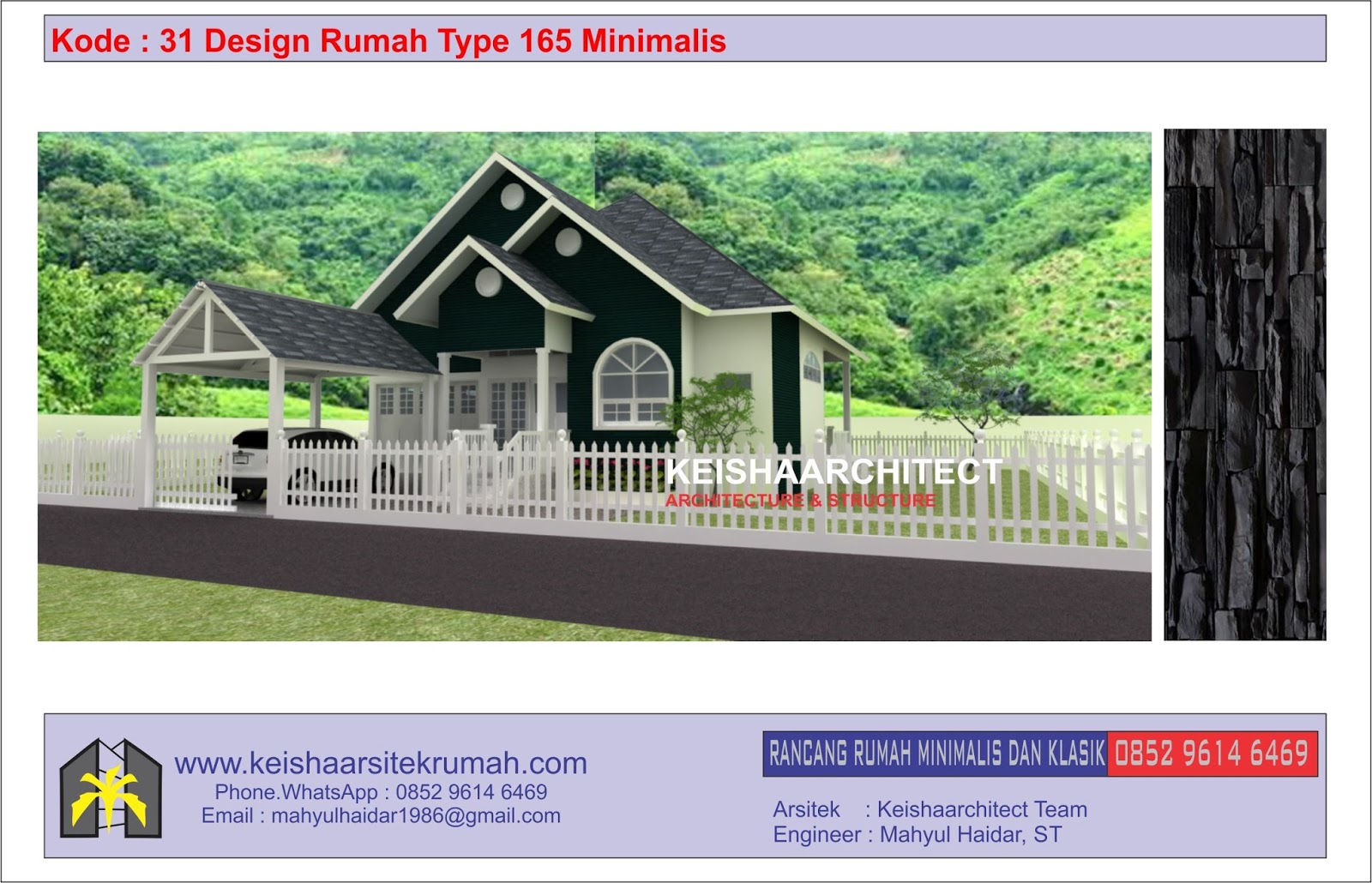 Kode 31 Design Rumah Type 165 Konsep American House Style Lokasi