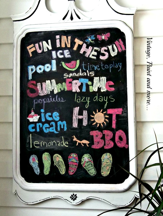 Vintage, Paint and more... summer fonts for chalkboard, chalkboard painted mirror, vintage mirror turned into chalkboard