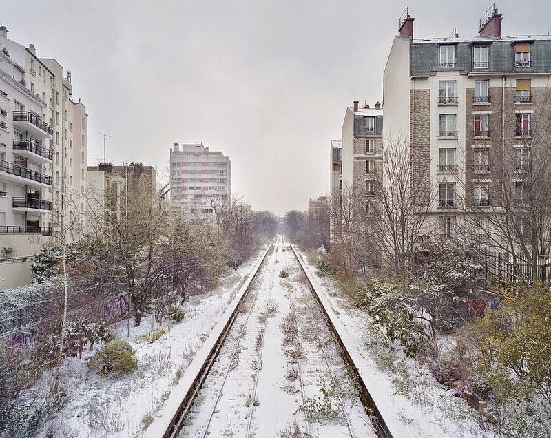 Paris abandoned Ring Railway Track Chemin de fer de Petite Ceinture, stretching 32 kilometers, connecting all major railway stations within the city walls during the Industrial Revolution.