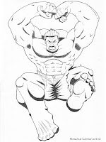 Gambar Hulk Si Raksasa Hijau Untuk Diwarnai
