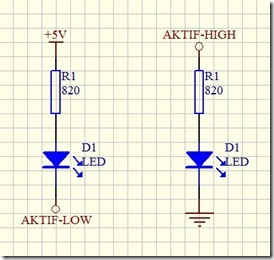Schematic Circuit Electronics: LED Active Low and High