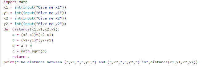 The math module is useful to do calculations, on this example i used ...