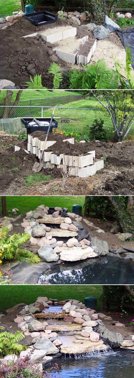 How to Build a Beautiful waterfall with our step by ste DIY Landscaping
