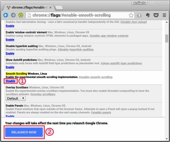 Imajinasi Anak TKJ Cara mengaktifkan smooth scrolling Google Chrome
