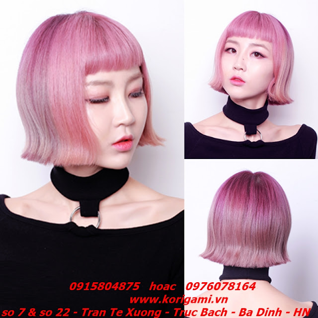 KIỂU TÓC NỮ BOB NGẮN NHUỘM MÀU HỒNG KHÓI PHẤN ĐẸP 2018 DẠY HỌC NGHỀ TÓC NỮ BOB NGẮN NHUỘM MÀU HỒNG PINK 3D ĐẸP