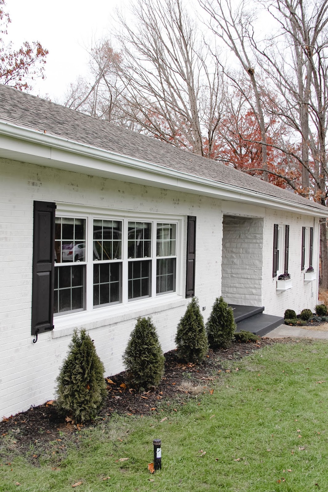 Limewashed Brick Exterior Makeover Home On Oak