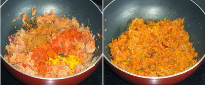 kashmiri chilli powder and garam masala added