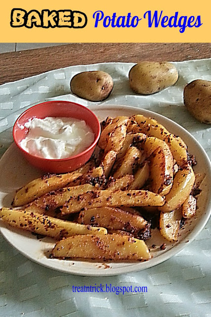 Baked Potato Wedges Recipe @ treatntrick.blogspot.com