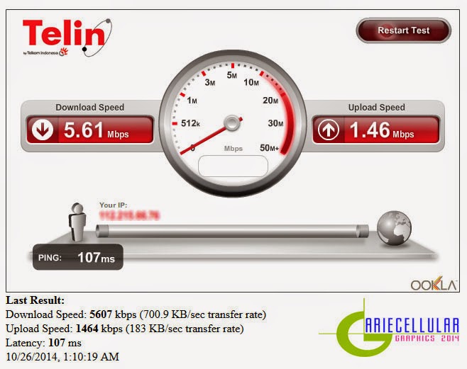 Test Speed tranfer Jaringan ARIE CELLULAR
