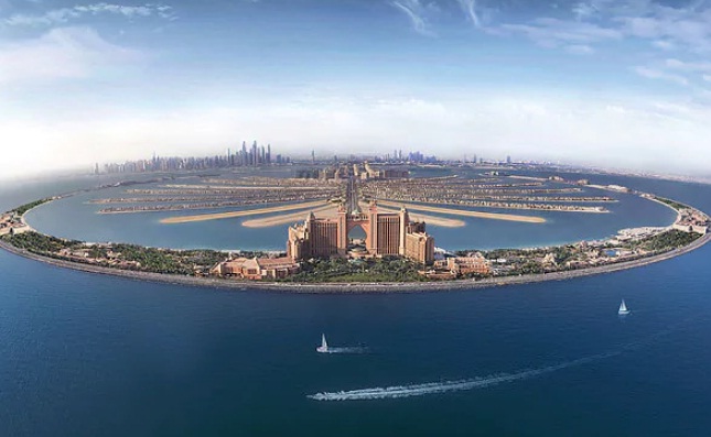 Teluk di arab persia uni kota bagian emirat megah dari DUBAI, REKLAMASI