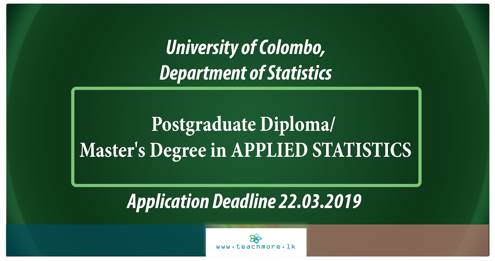 Postgraduate Diploma/ Master's Degree in APPLIED STATISTICS TeachMore.lk