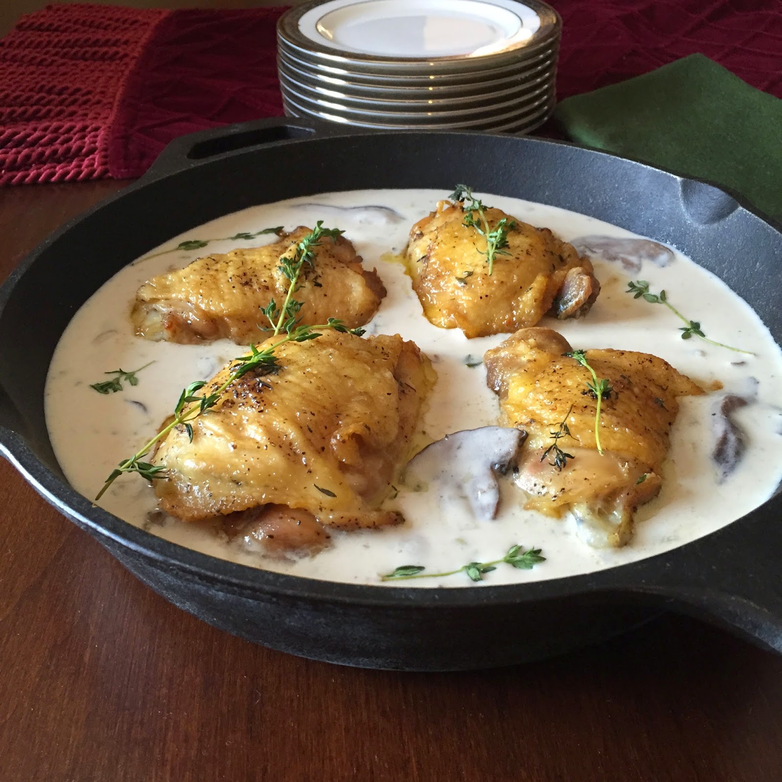 Food Impressions Wild Mushroom Cream Sauce over Chicken Thighs (In