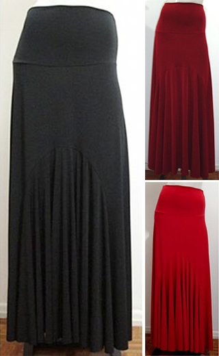 Skirt Alamanda 015-2 Solid colors BLACK, RED or BURGUNDY - US$85.00