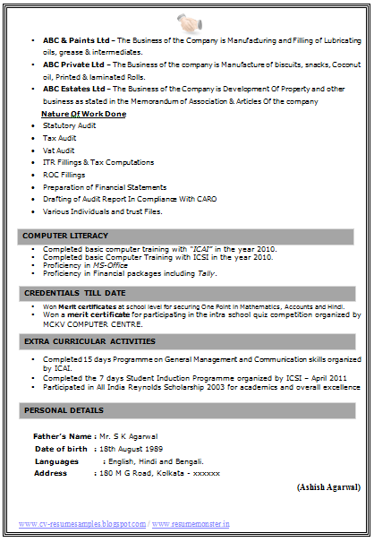 Over 10000 CV and Resume Samples with Free Download: Fresher Resume