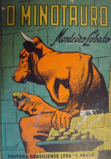 O Minotauro O Minotauro. Monteiro Lobato. Editora Brasiliense. Augustus (Augusto Mendes da Silva). André Le Blanc. Paulo Ernesto Nesti. Capa de Livro. Book Cover. Década de 1950. Década de 1960.