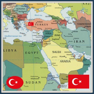 Turkish flag with map of Turkey