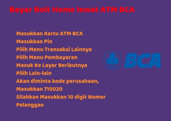 6 Cara Bayar Bolt Home Lewat Atm Bca Mandiri Atm Bersama Cimb Clik Dll Kartu Bank