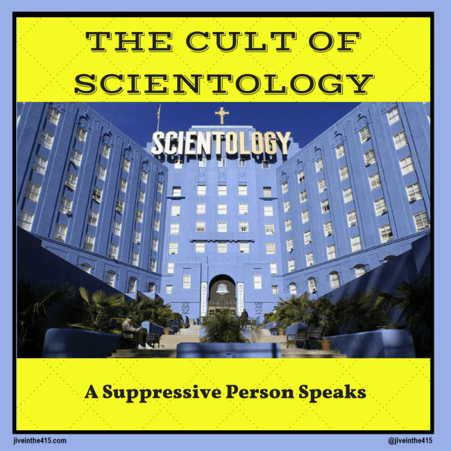 A photograph of the Scientology owned property on Fountain Avenue in Los Angeles, Califonia, and the text "The Cult Of Scientology - A Suppressive Person Speaks"