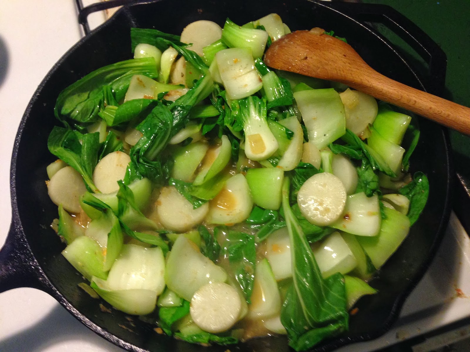 The Accidental Brainwashed Foodie StirFried Bok Choy and Daikon with