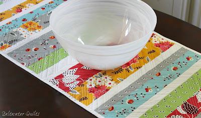 Quilted Reversible Holiday Table Runner | Half Square Triangles | © Saltwater Quilts 2012