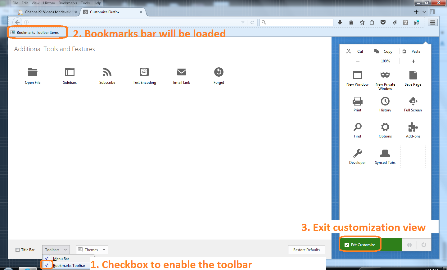Create buttonclick bookmarks for Firefox