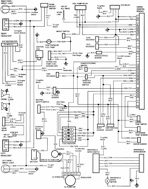 Ford F-250 1986 Engine Control Module Wiring Diagram | All