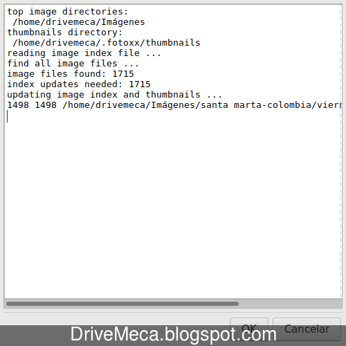 Comienza el indexado de imagenes por Fotoxx Comienza el indexado de imagenes por Fotoxx