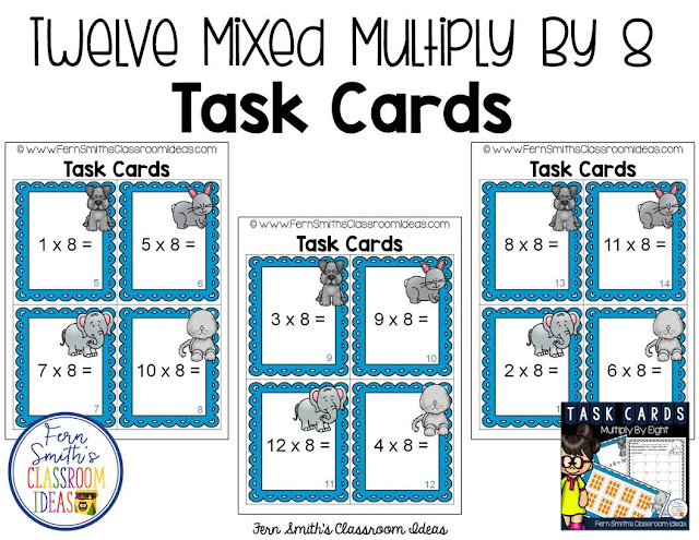  Multiply By Eight Task Cards at TeacherspayTeachers by Fern Smith's Classroom Ideas.