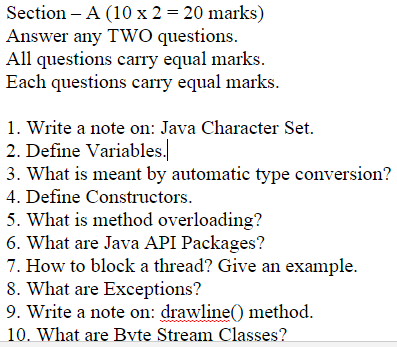 SAZ4A Programming in Java Madras University Nov 2014 Question Paper ...